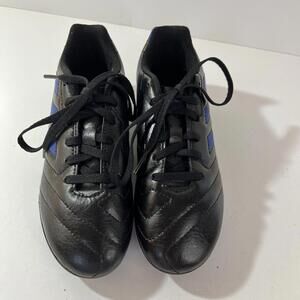 Adidas Soccer Cleats Youth Size 2 Junior Golletto Black With Blue Stripes